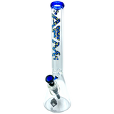 AFM The Evil Eye Beaker Set in blue, 18" tall, 9mm thick borosilicate glass, front view