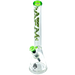 AFM The Evil Eye Beaker Bong in Lime - 18" with Heavy Wall Borosilicate Glass, Front View