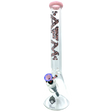 AFM The Evil Eye Beaker Bong in Pink - 18" with Heavy Wall Borosilicate Glass