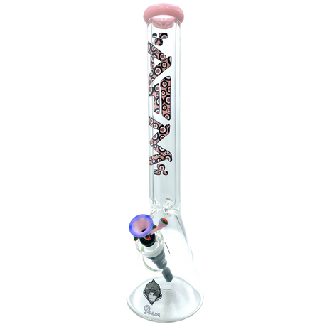 AFM The Evil Eye Beaker Bong in Pink - 18" with Heavy Wall Borosilicate Glass