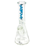 AFM The Heavy Boi 9mm Beaker Bong in Blue, 12" Tall, Thick Borosilicate Glass, Front View