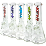 AFM The Heavy Boi 9mm Beaker Bongs in various colors, front view on white background