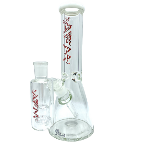 AFM The Heavy Boi 9mm Thick Glass Beaker Bong Set, 12" with Deep Bowl - Front View on White