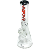 AFM The Heavy Boi 12" Beaker Bong with Colored Lip, 9mm Thick Borosilicate Glass, Front View