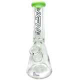 AFM The Heavy Boi Colored Lip Beaker Bong in Slyme, 9mm Thick Borosilicate Glass, 12" Height - Front View