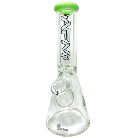 AFM The Heavy Boi Colored Lip Beaker Bong in Slyme, 9mm Thick Borosilicate Glass, 12" Height - Front View