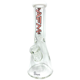 AFM The Heavy Boi Beaker Bong with Colored Lip, 9mm Thick Borosilicate Glass - Front View