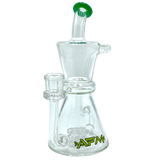 AFM The Hour Glass Recycler Dab Rig in Green, 8.5" with Borosilicate Glass, Front View