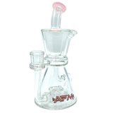 AFM The Hour Glass Recycler Dab Rig in Pink, 8.5" with Borosilicate Glass and Recycler Percolator - Front View