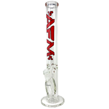 AFM The Lightbeam 9mm 18" Straight Bong in Red with Heavy Wall Borosilicate Glass, Front View