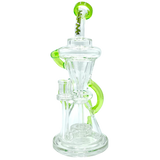AFM The Looking Glass Recycler in Lime - 12" Tall Borosilicate Glass Dab Rig with 90 Degree Joint