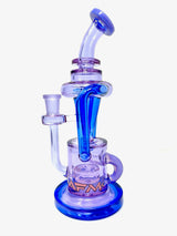 AFM The Palermo 10" Recycler Dab Rig with Banger, Borosilicate Glass, Smooth Percolation, Front View
