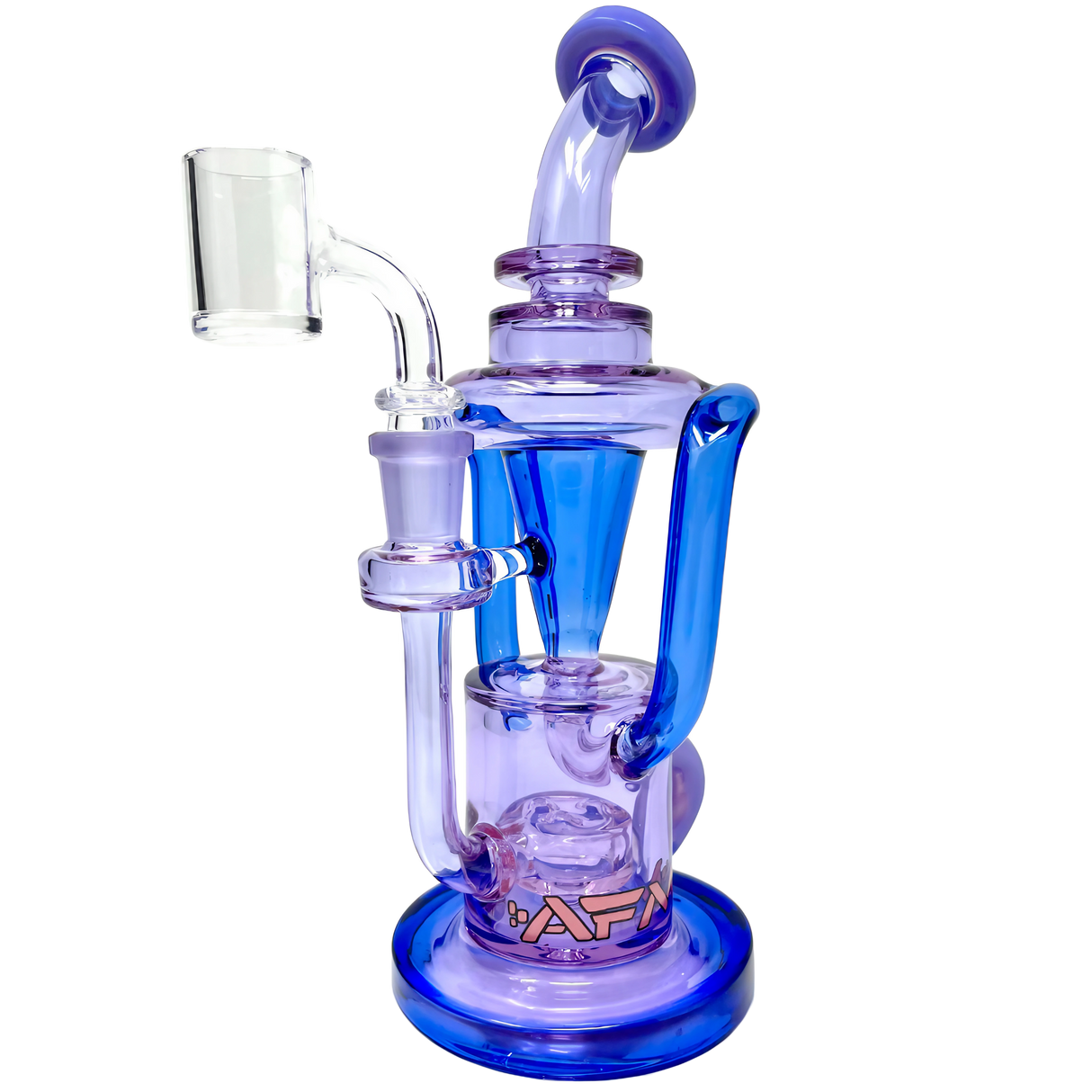 AFM The Palermo Recycler Dab Rig with Banger - 10" Borosilicate Glass, Front View