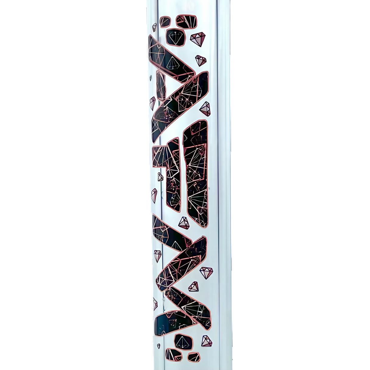 AFM Pink Diamond Beaker Bong, 9mm Thick Borosilicate Glass, 18" Tall, Side View