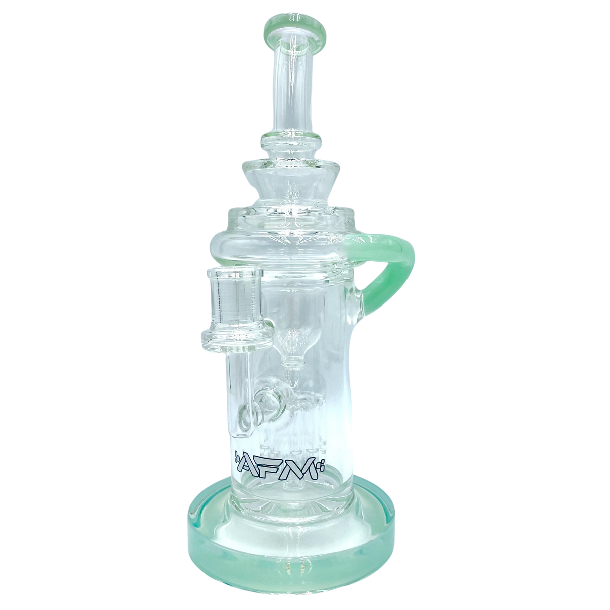 AFM The Power Station Recycler Dab Rig in Mint - 10" with Tree Percolator, Front View