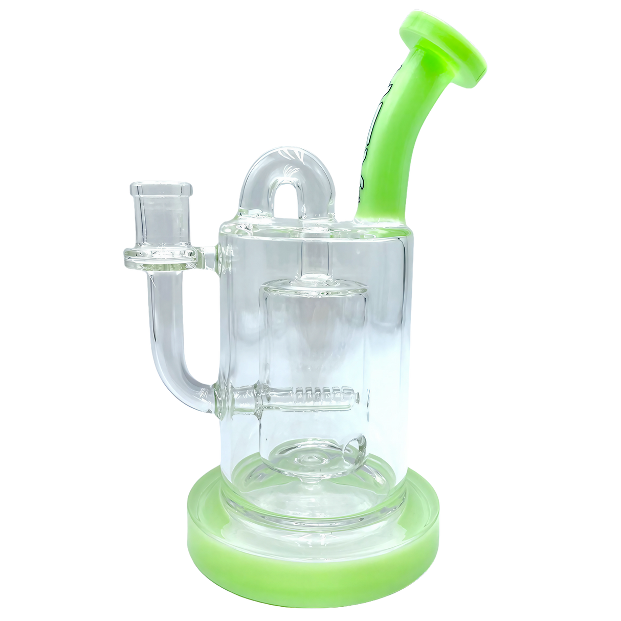 AFM The Pump Recycler Dab Rig, 8" with In-Line Percolator, Borosilicate Glass, Front View