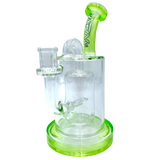 AFM The Pump Recycler 8" Dab Rig with In-Line Percolator and Lime Accents - Front View