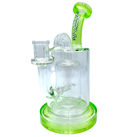 AFM The Pump Recycler 8" Dab Rig with In-Line Percolator and Lime Accents - Front View