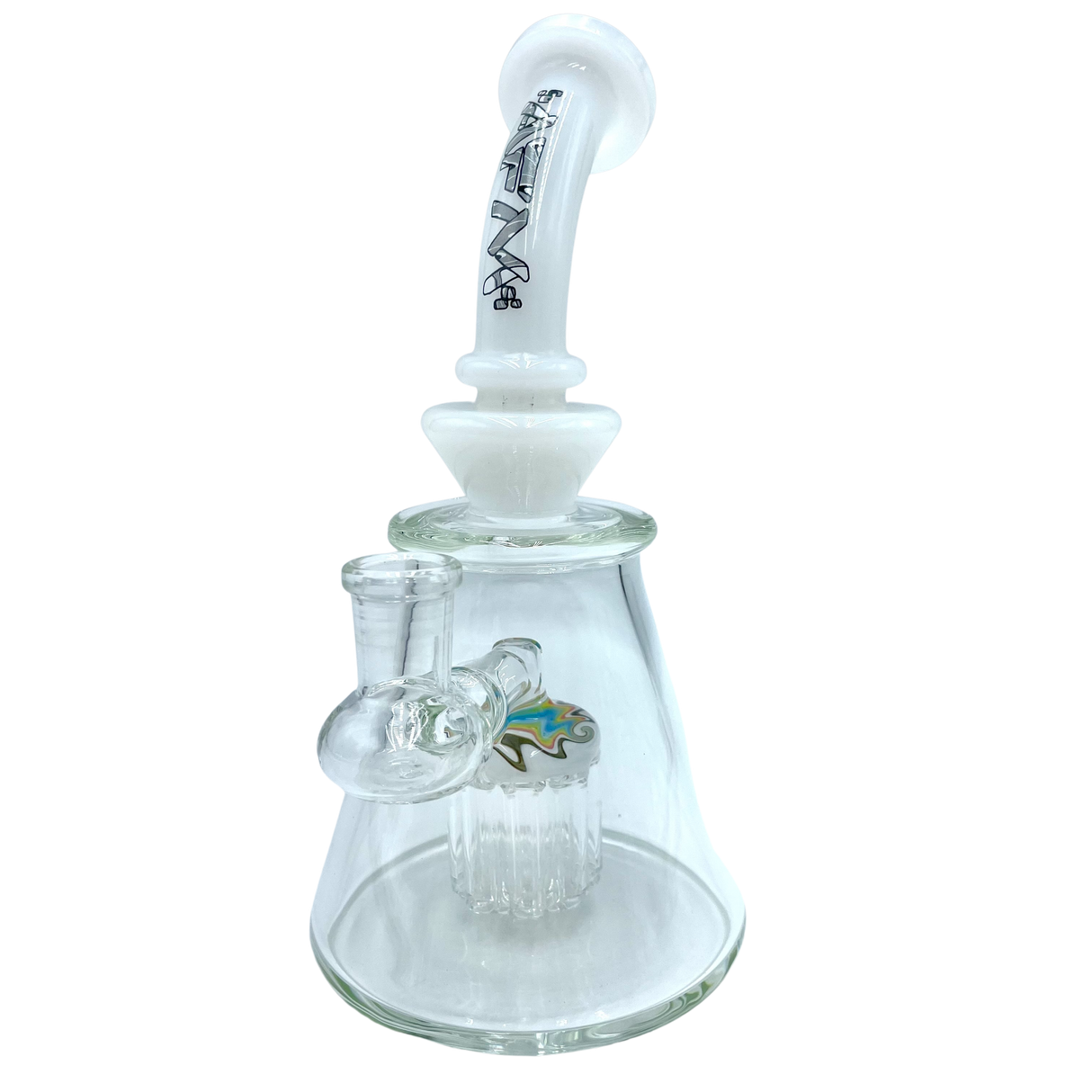 AFM The Reversal 8" White 8 Arm Rig with Percolator, Front View on Seamless White Background