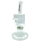 AFM The Reversal Arm Rig in White - 10" Borosilicate Glass Dab Rig with Percolator, Front View