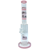 AFM The Reversal Arm Straight 14" Bong in Pink, Front View with Percolator, for Dry Herbs