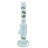 AFM The Reversal Arm Straight 14" Bong with Percolator, White Variant, Front View