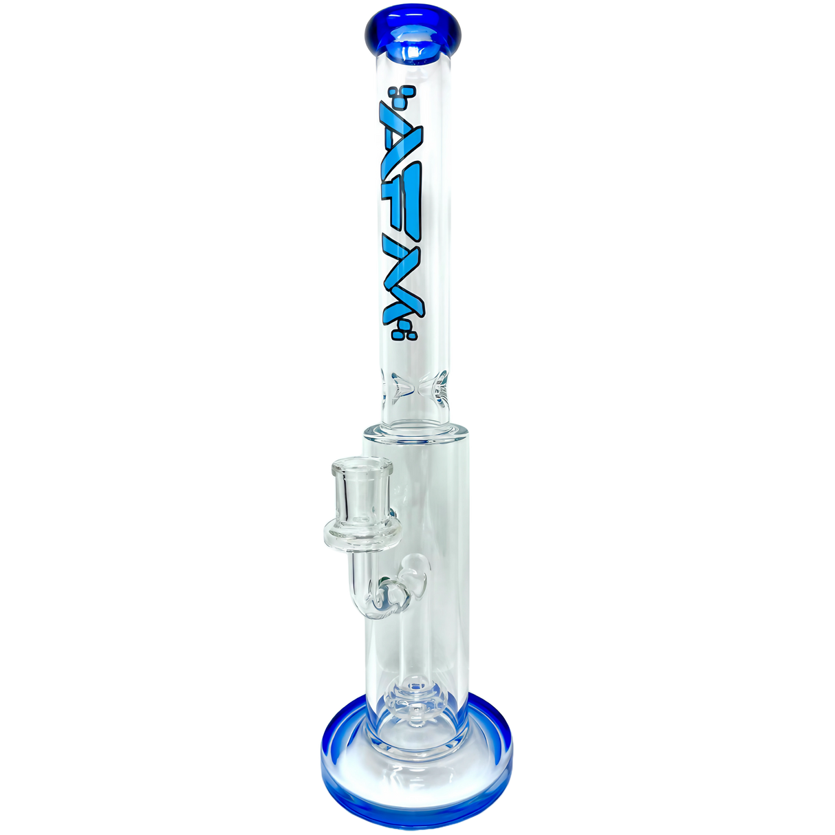 AFM The Scope Rig 14" with Showerhead/UFO Percolator, Blue Accents, Front View