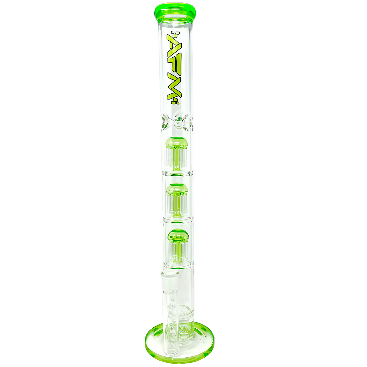 AFM - The Triple Ripper - 21" Clear Borosilicate Glass Bong with Green Percolators