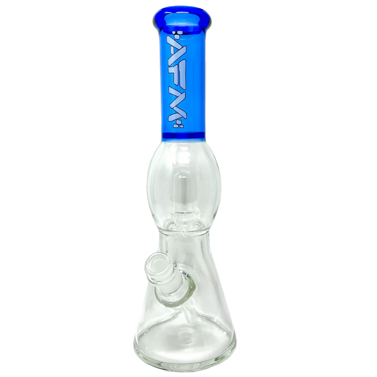 AFM The Ufo 12" Dab Rig with Blue Percolator - Front View on Seamless White