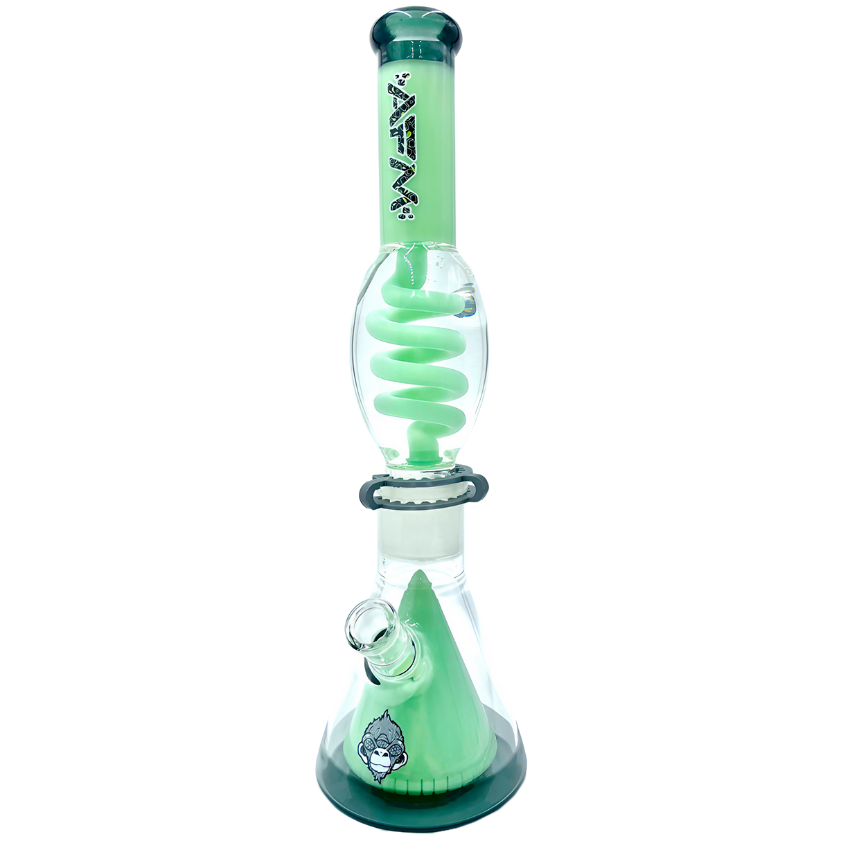 AFM The Ufo Pyramid Freezable Coil Bong in Mint - 16" Tall with Percolator