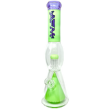 AFM Ufo Pyramid Beaker with 8 Arm Tree Perc, 16" tall, crafted from 7mm Borosilicate Glass, front view