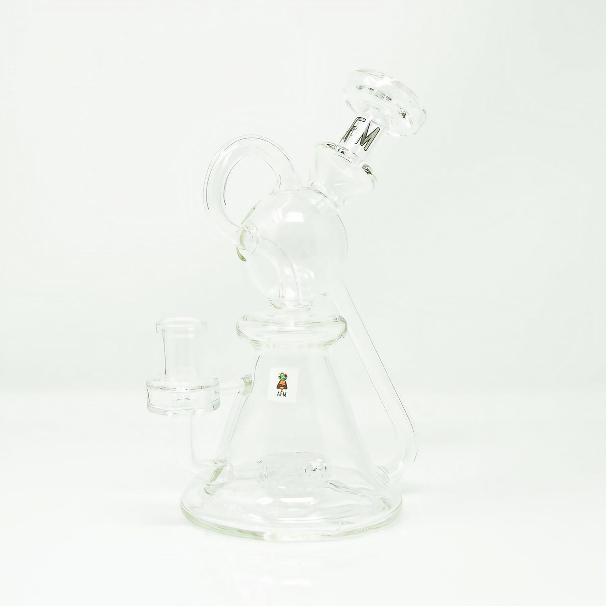 AFM Unicorn Recycler 8" Dab Rig with Slit-Diffuser Percolator, Front View on White Background