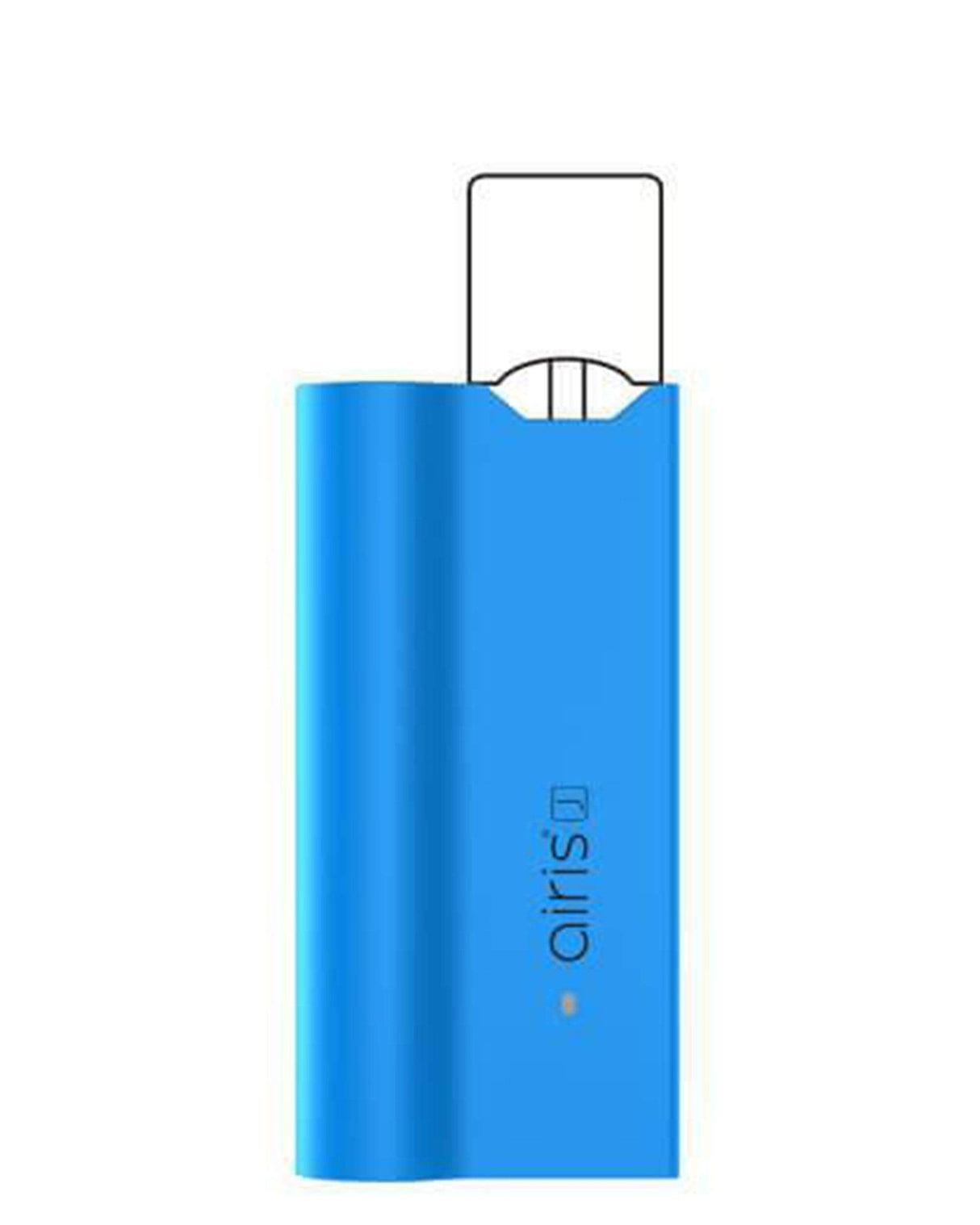 Airistech Airis J Vaporizer in blue, portable zinc alloy body, front view on white background