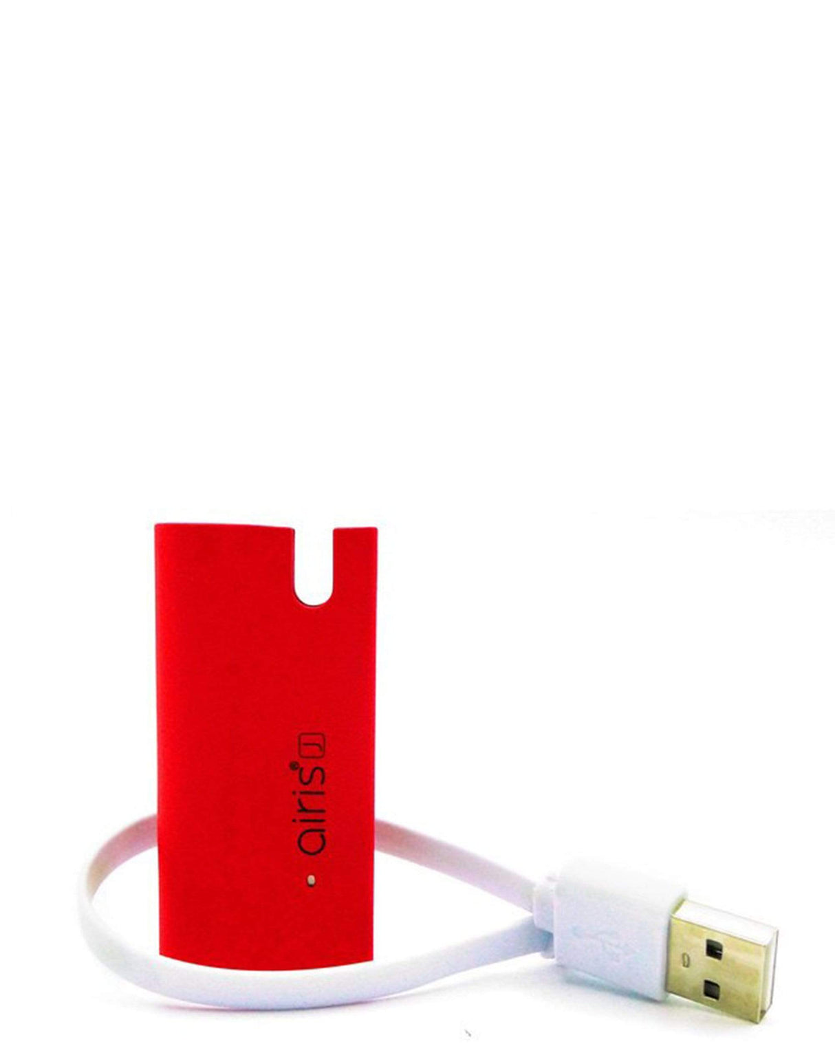 Airistech Airis J Red Vaporizer with USB Charger - Front View, Portable Design