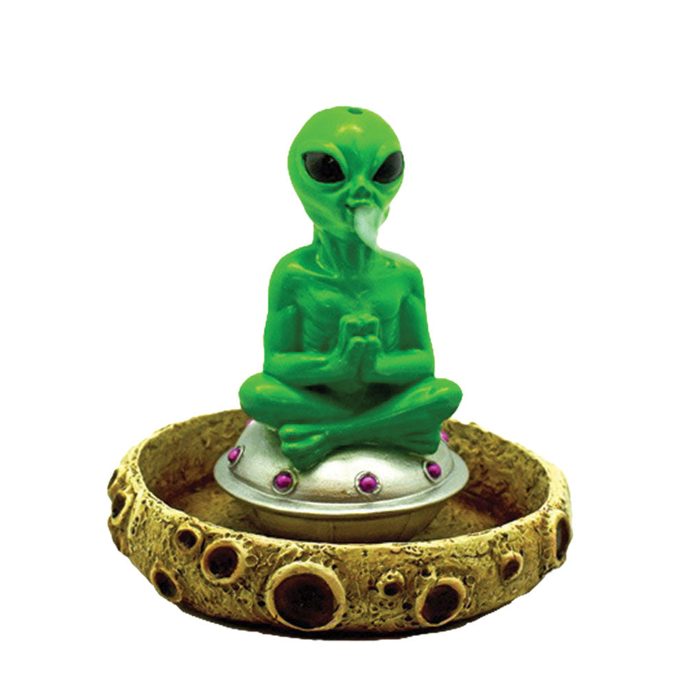 Alien Moon Lander Cone Incense Burner, 5.25" Polyresin, Front View
