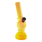 Compact Angled Mini Acrylic Water Pipe, 6.5" with Grinder Base, Assorted Colors