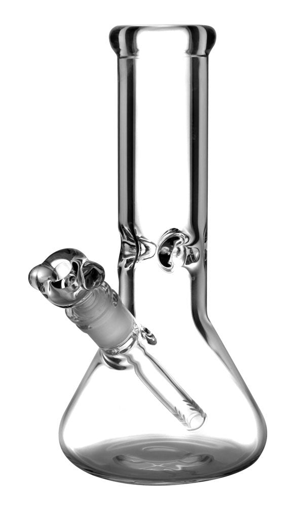 10" Beaker Water Pipe with 14mm Female Joint, made of Heavy Wall Borosilicate Glass, Front View