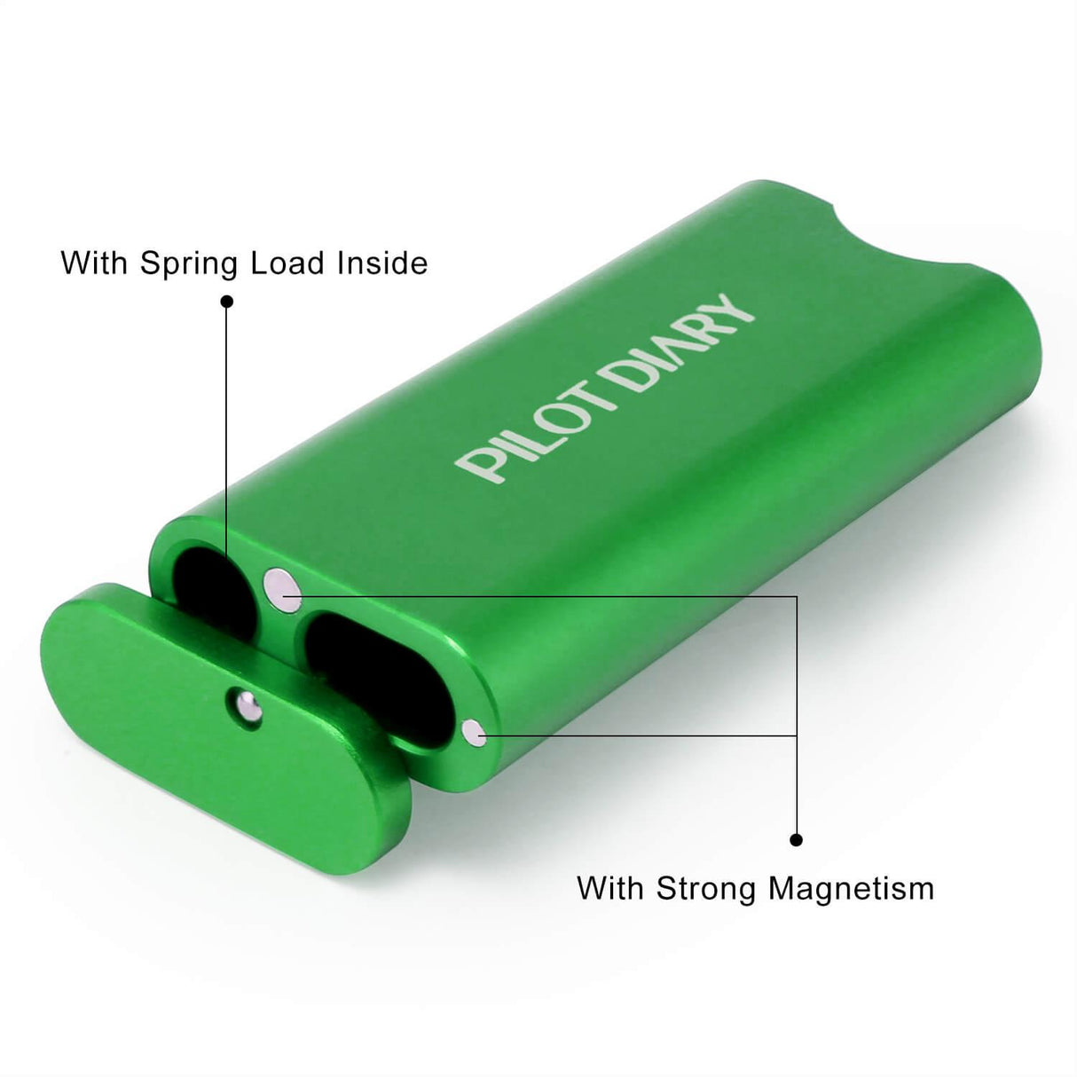 PILOT DIARY Metal Dugout One Hitter in Green with Spring Load and Strong Magnetism