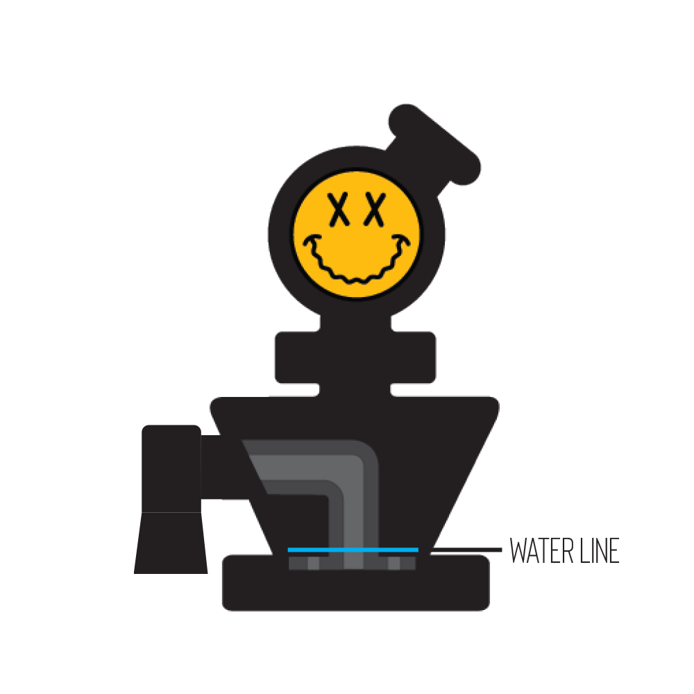 Goody Glass Big Face VR Vape Rig with Percolator, Clear & Pink, Front View