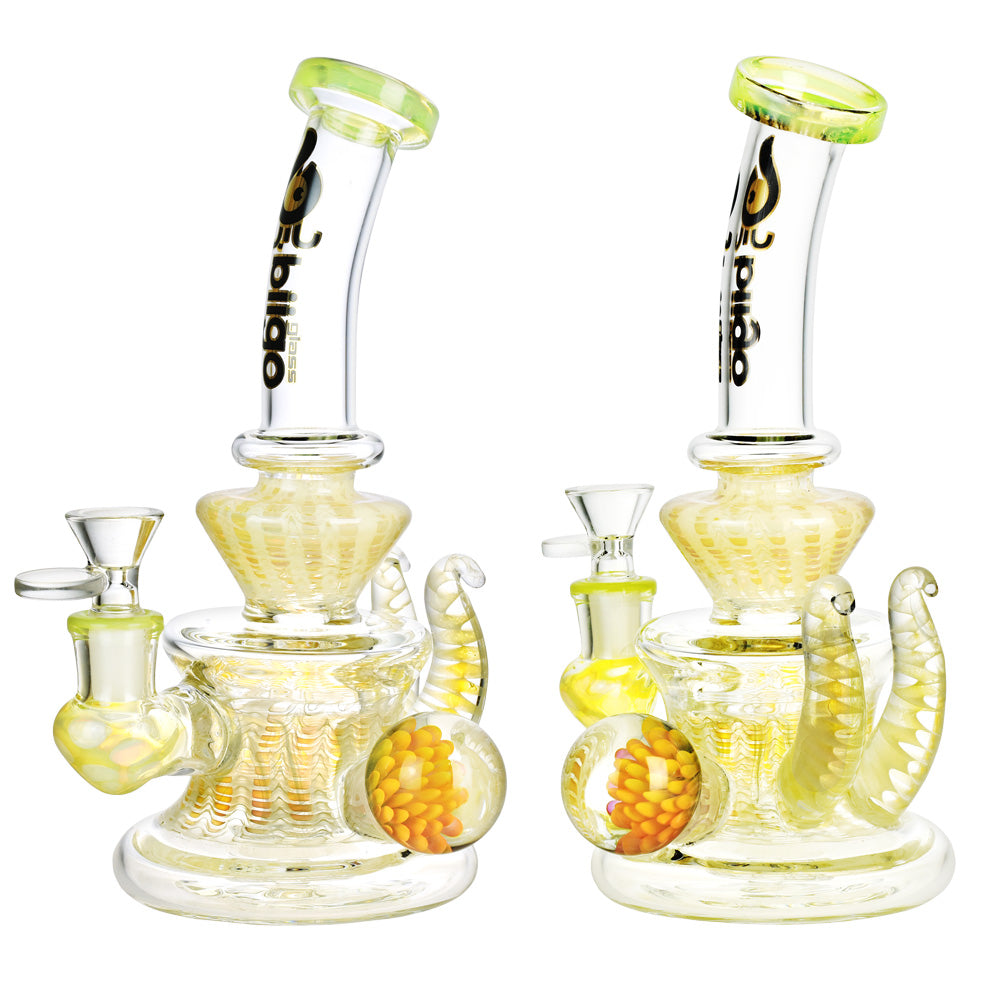 BIIGO Coral Pendant Water Pipe, 8.5" with 14mm Female Joint, Borosilicate Glass, Front View