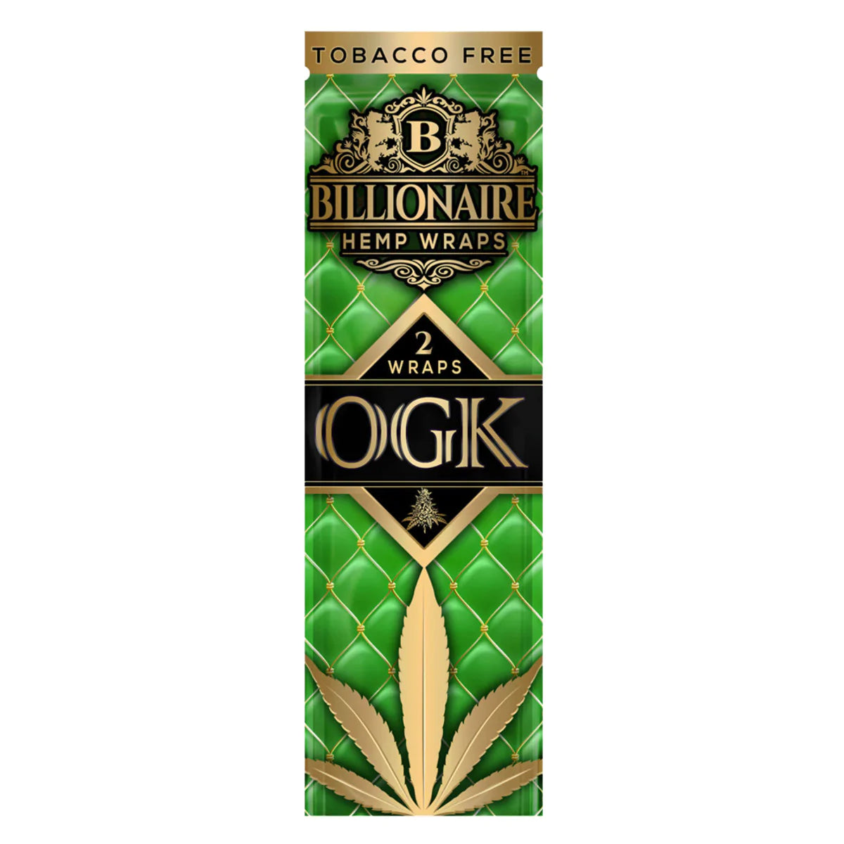 Billionaire Hemp Wraps OG Kush - 25 Pack Front View, Tobacco Free Blunt Wraps