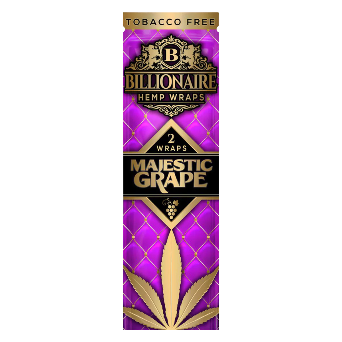 Billionaire Hemp Wraps 25 Pack, Majestic Grape Flavor, Tobacco-Free, Front View