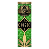 Billionaire Hemp Wraps OGK flavor, 25 pack front view, tobacco-free blunt wraps for dry herbs