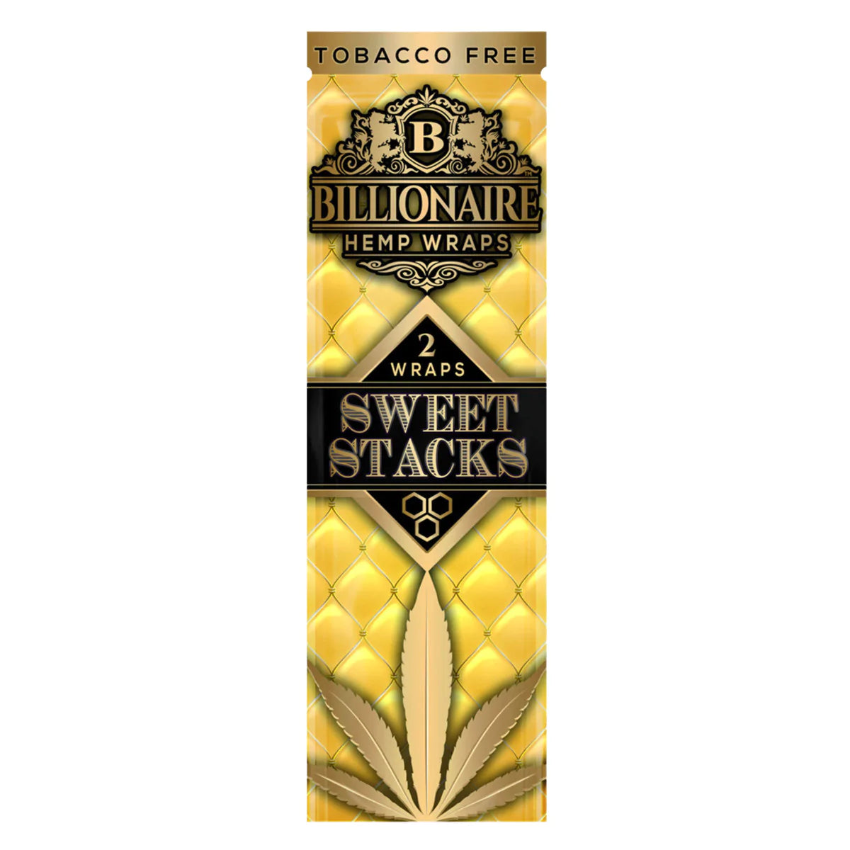 Billionaire Hemp Wraps Sweet Stacks, 25 Pack Front View, Tobacco-Free Blunt Wraps for Dry Herbs