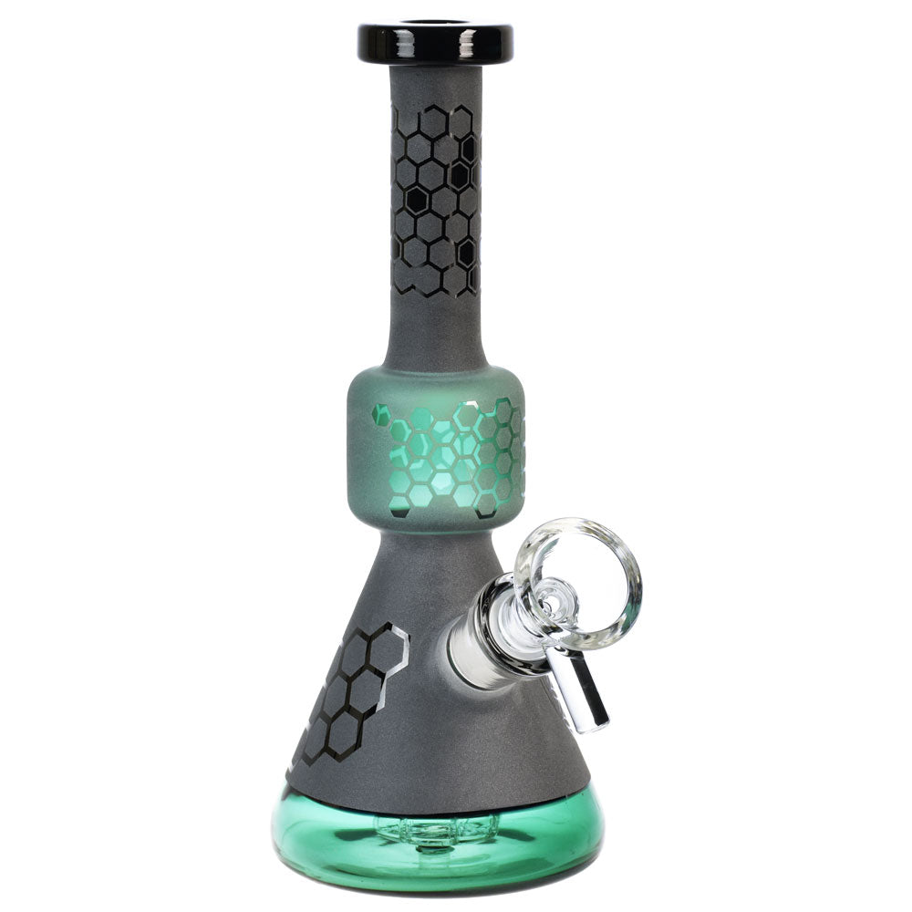 Black Frost Bee Geometry Bong | Teal