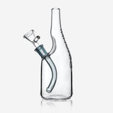 PILOTDIARY Sake Bottle Glass Water Bong in Black with Transparent Design - Front View
