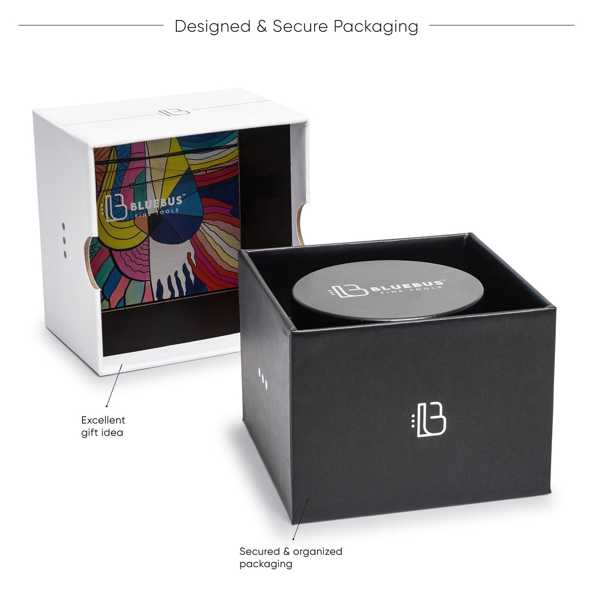 GC 2.5" Ceramic Herb Grinder by Blue Bus in Secure Packaging, Ideal Gift