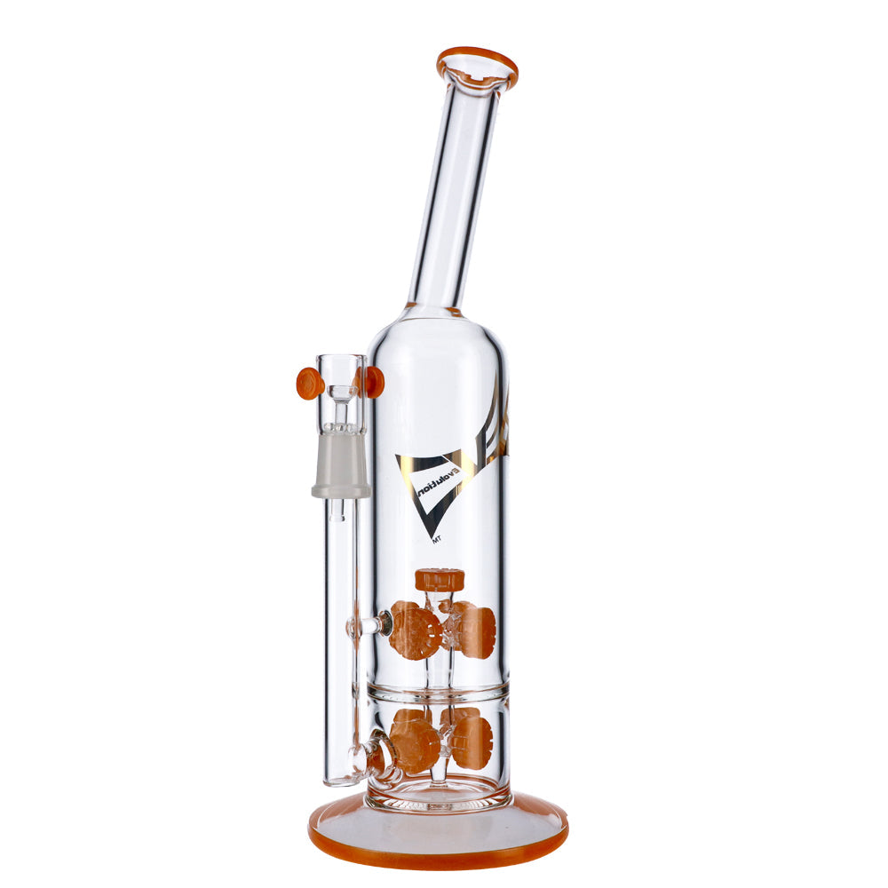 EVOLUTION 14.5" Blaze Perc Dab Rig with Double Quad Percs and 18-19mm Joint Size, Front View