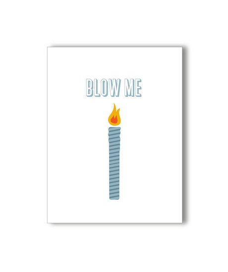 KKARDS Blow Me Card featuring a playful candle design with flame - Front View