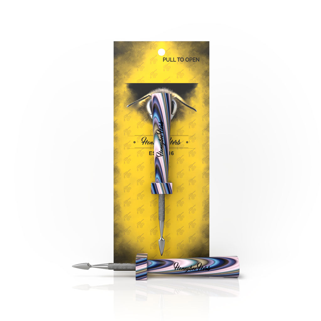 Honeybee Herb Classic Resin Dab Tool in Blue/Purple with Sleek Design - Front View